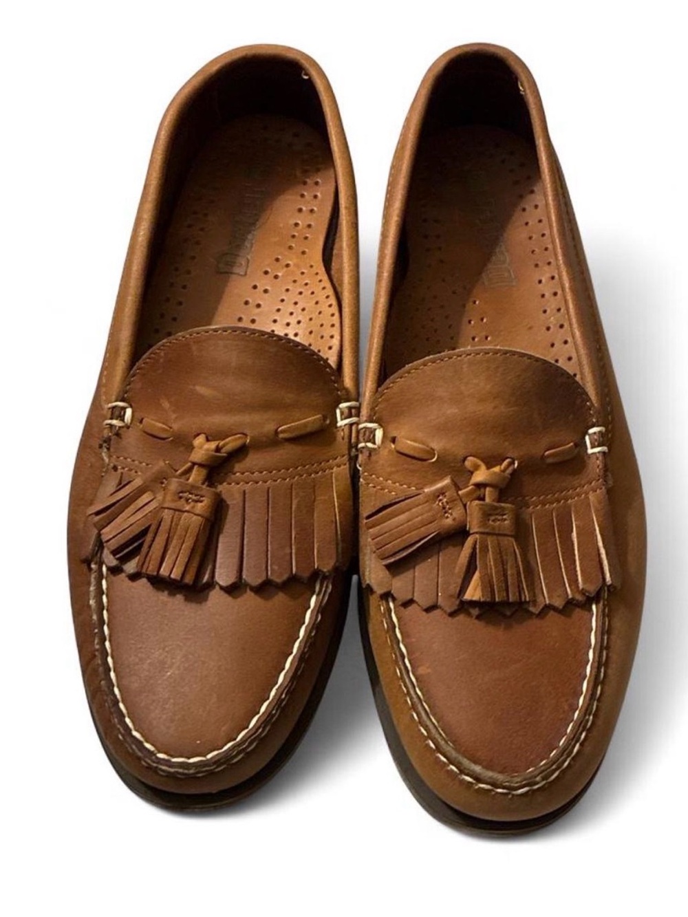 Dexter Tan Leather Tassel & Fringe Loafers